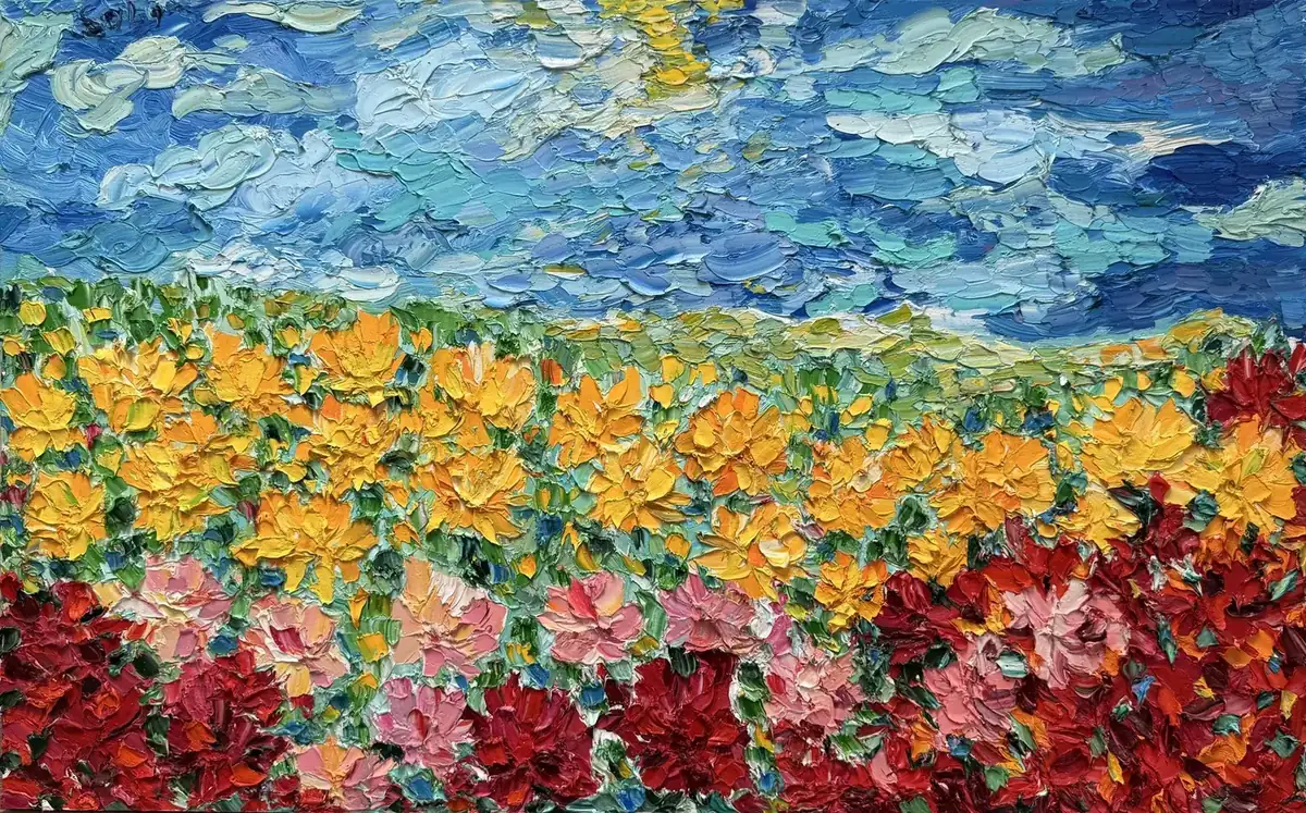 «Поляна Курандеро» — картина Ольги Симаковой, 120 × 70 см, серия Сады Курандеро